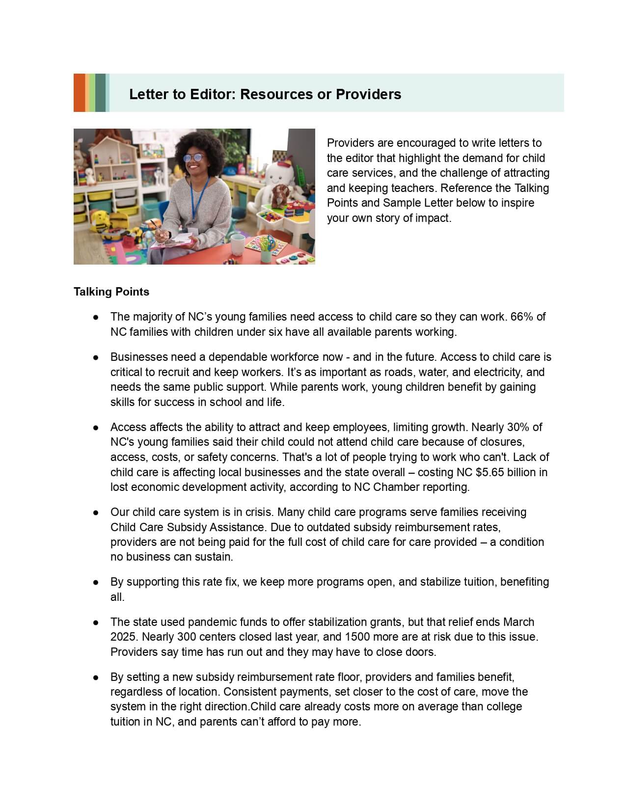 Letter to Editor Provider Resources